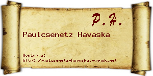 Paulcsenetz Havaska névjegykártya